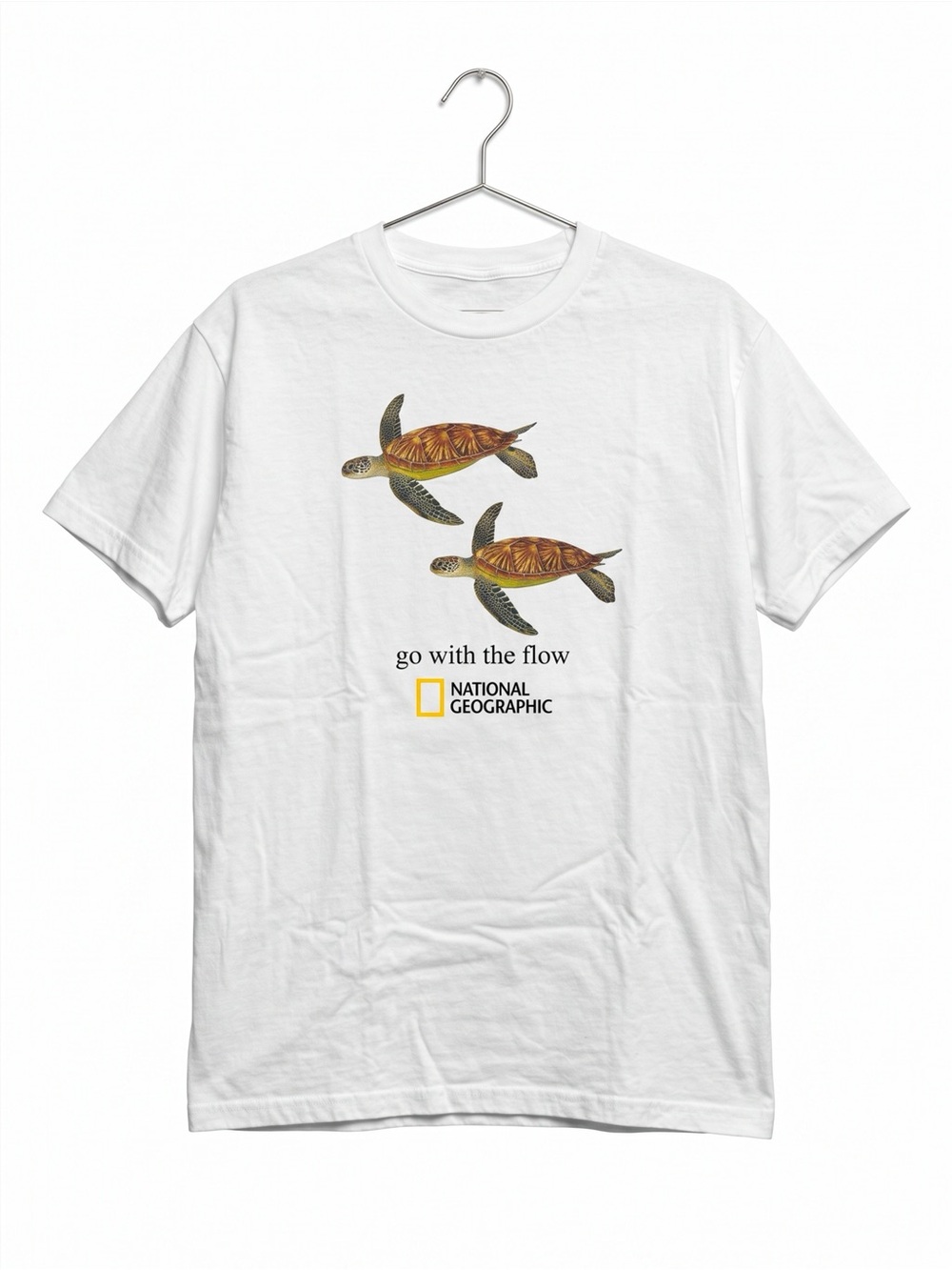 National Geographic Sea Turtle Go With The Flow White Graphic T-Shirt
